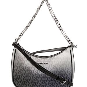 Michael Kors Gray Ombre MK Logo Shoulder Bag with Silver Chain